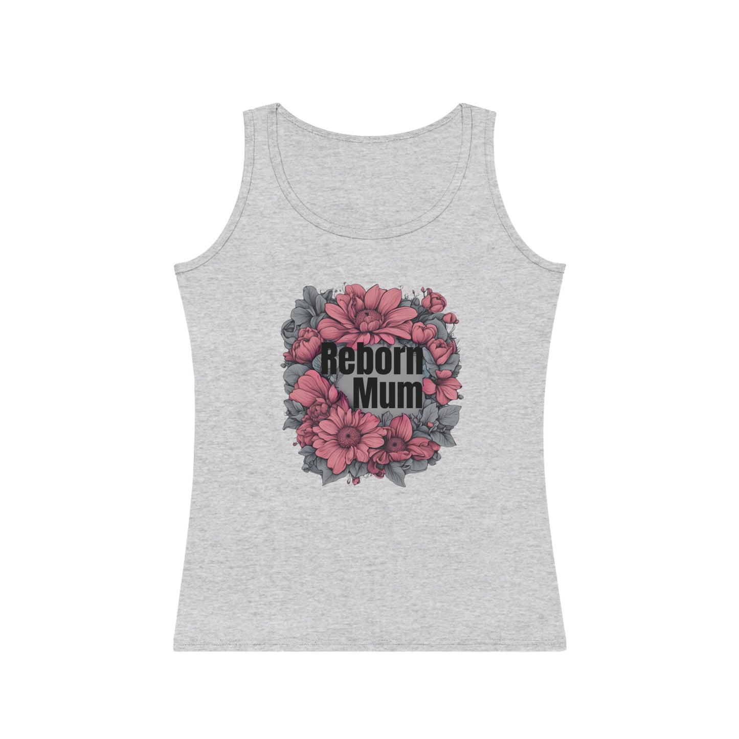 Tank Top Dark Pink Accent Flowers Reborn Mum